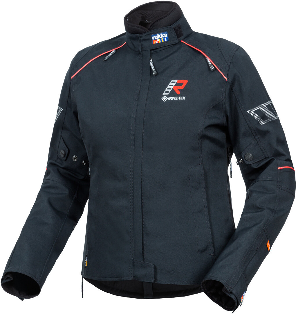 Rukka Rexiina GTX Ladies Motorcycle Textile Jacket, black-red, Size 34 for Women, black-red, Size 34 for Women