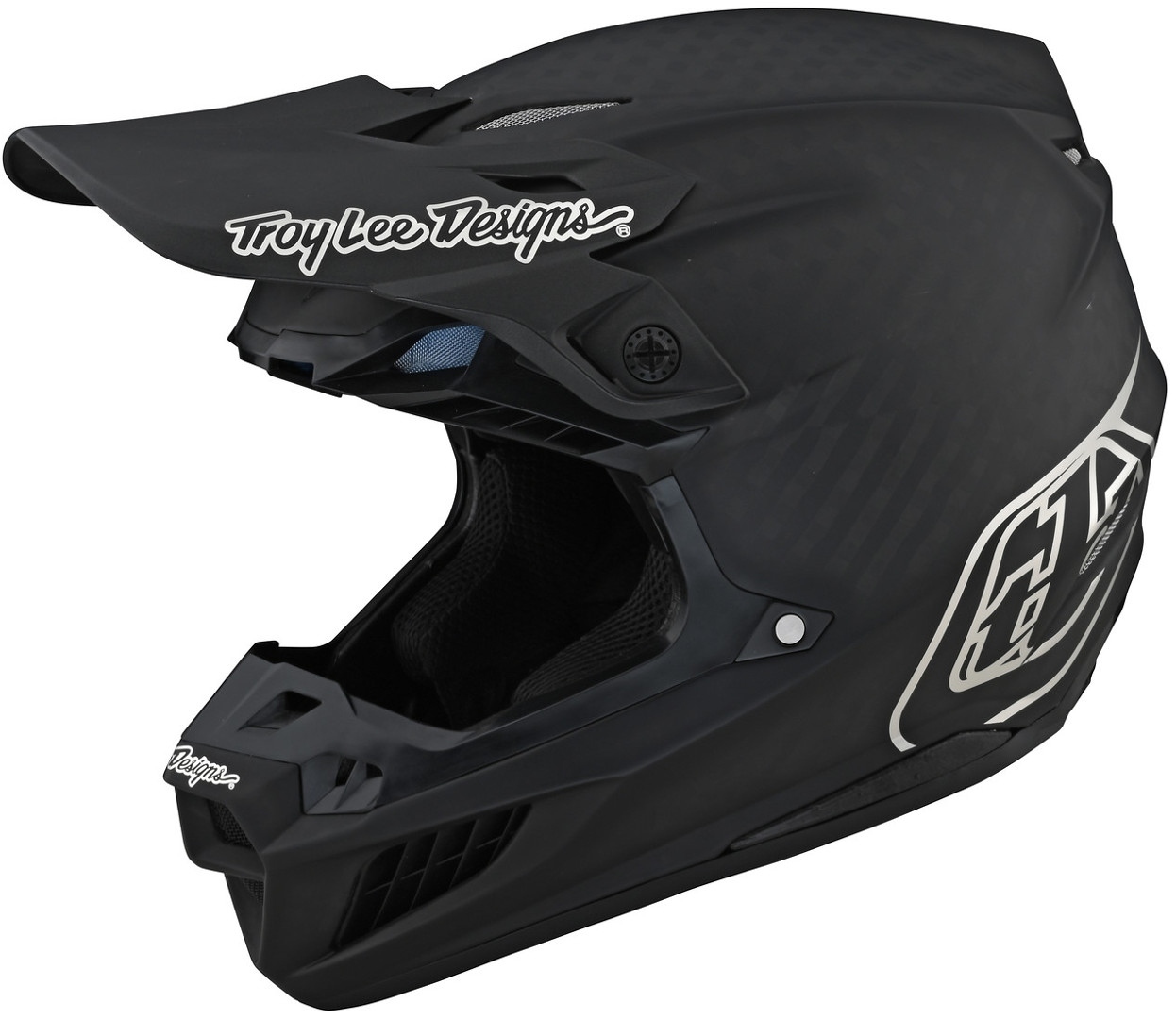 Troy Lee Designs SE5 Stealth Carbon Motocross hjelm, sort-grå-sølv, størrelse XL