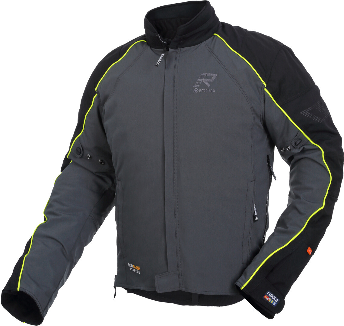 Rukka Comfo-R GTX Motorcycle Textile Jacket, black-grey-yellow, Size 46, black-grey-yellow, Size 46