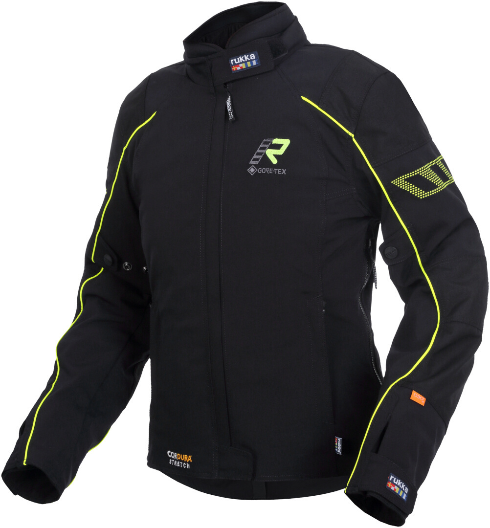 Rukka Comforina GTX Damer Motorcykel Textil Jacka, svart-gul, storlek 42 för kvinnor