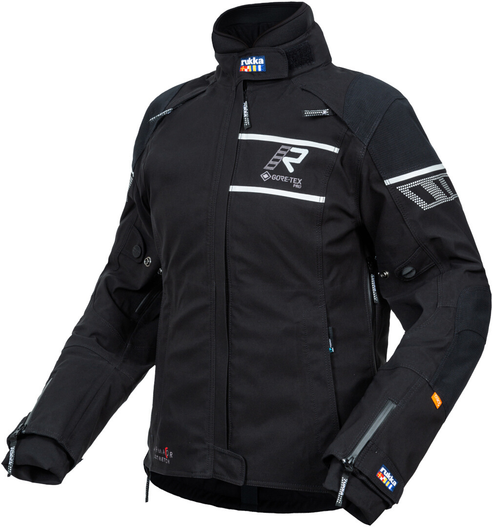 Rukka Raptorina GTX Ladies Motorcycle Textile Jacket, black-silver, Size 36 for Women, black-silver, Size 36 for Women