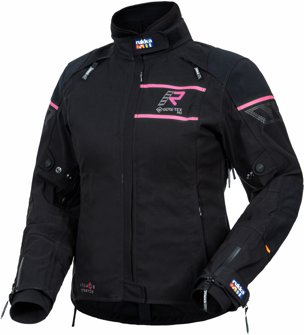Rukka Raptorina GTX Ladies Motorcycle Textile Jacket, black-pink, Size 36 for Women, black-pink, Size 36 for Women