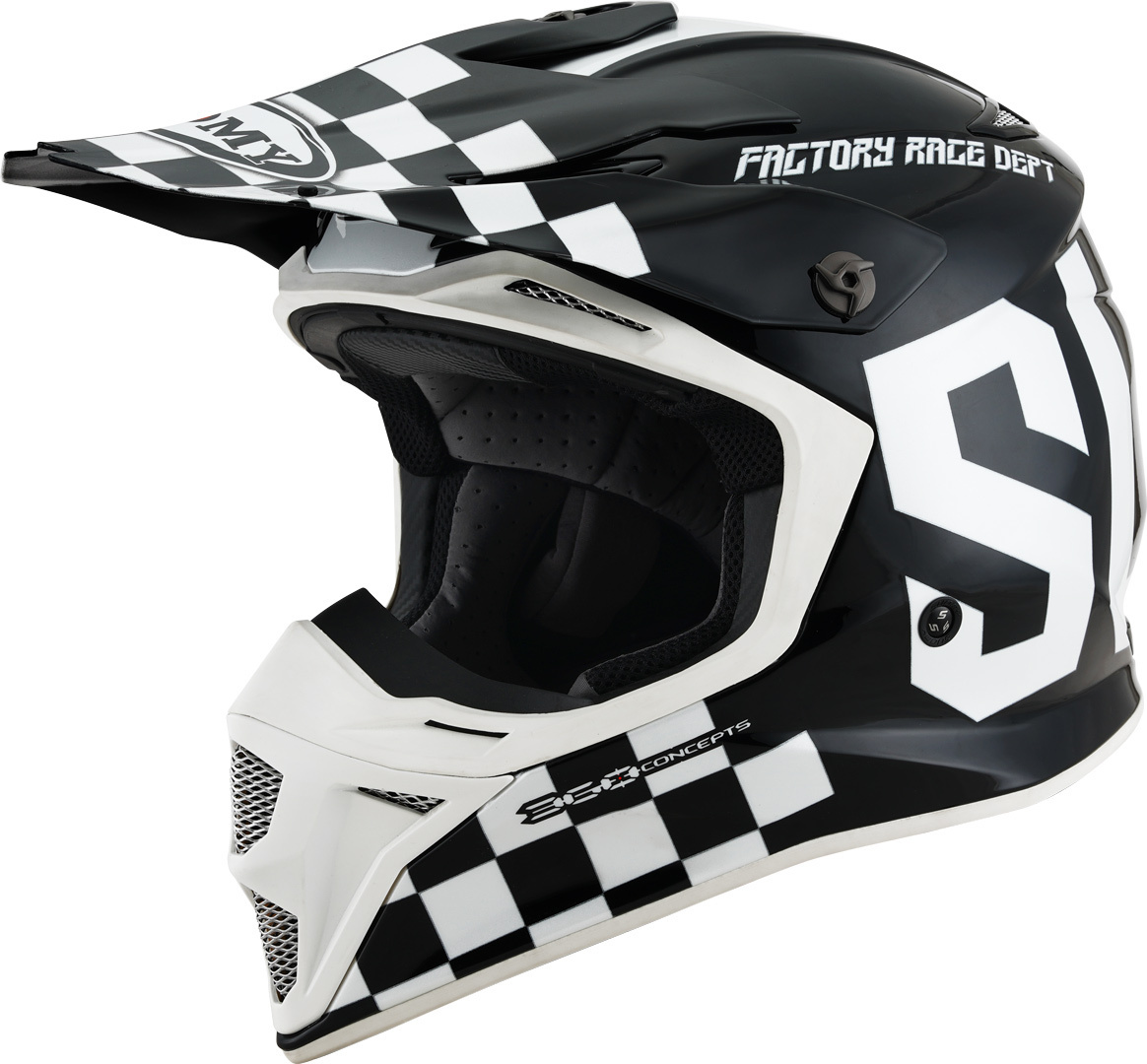 Suomy MX Speed Pro Master Motorcross helm, zwart-wit, afmeting S