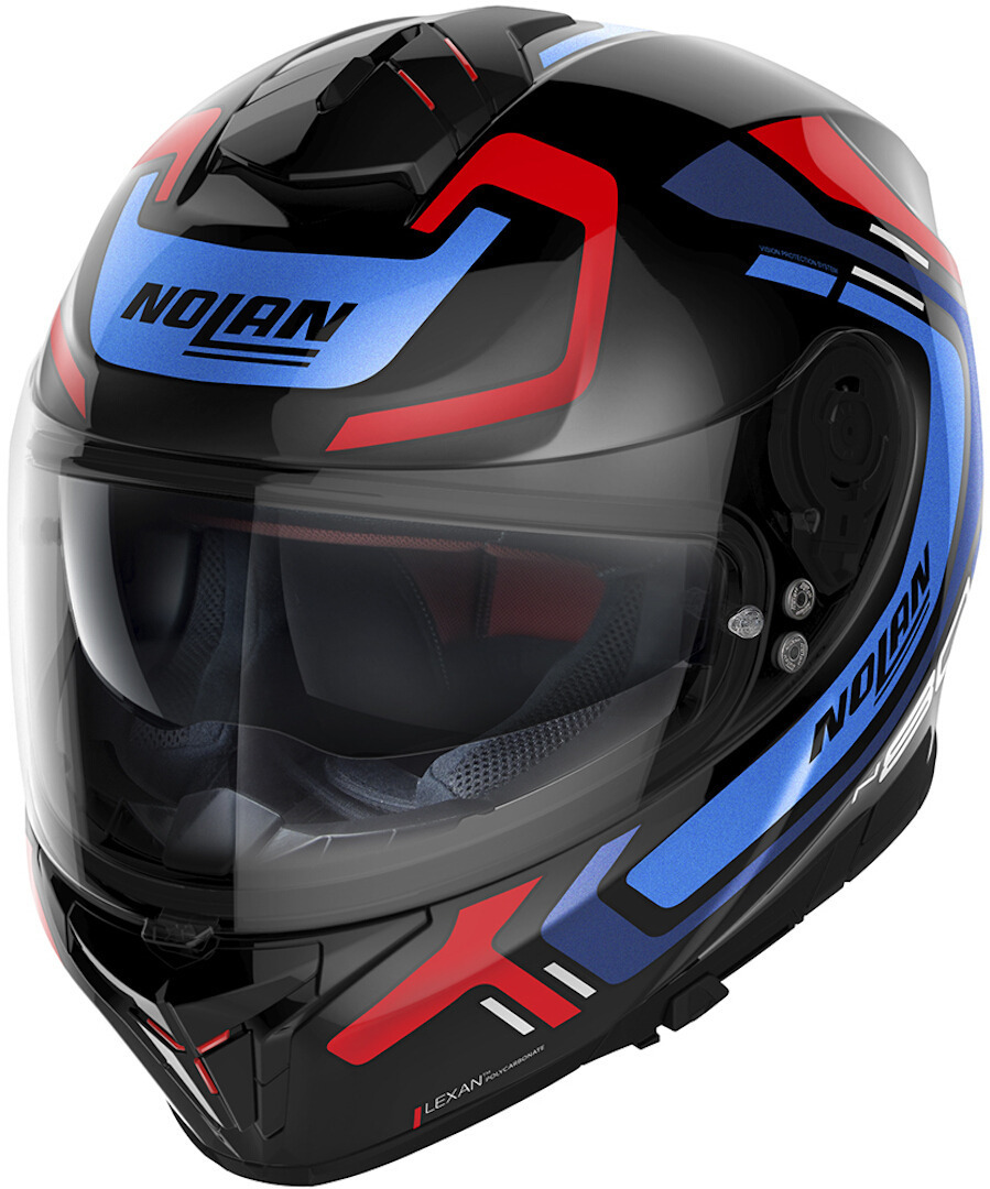 Nolan N80-8 Ally N-Com Helm, zwart-rood-blauw, afmeting L