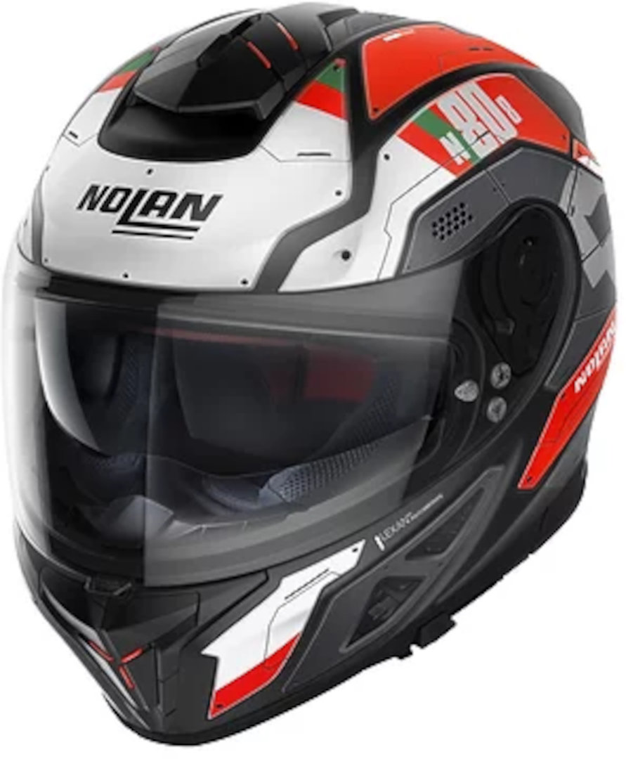 Nolan N80-8 Starscream N-Com Helm, zwart-wit-rood, afmeting 2XS 53 54