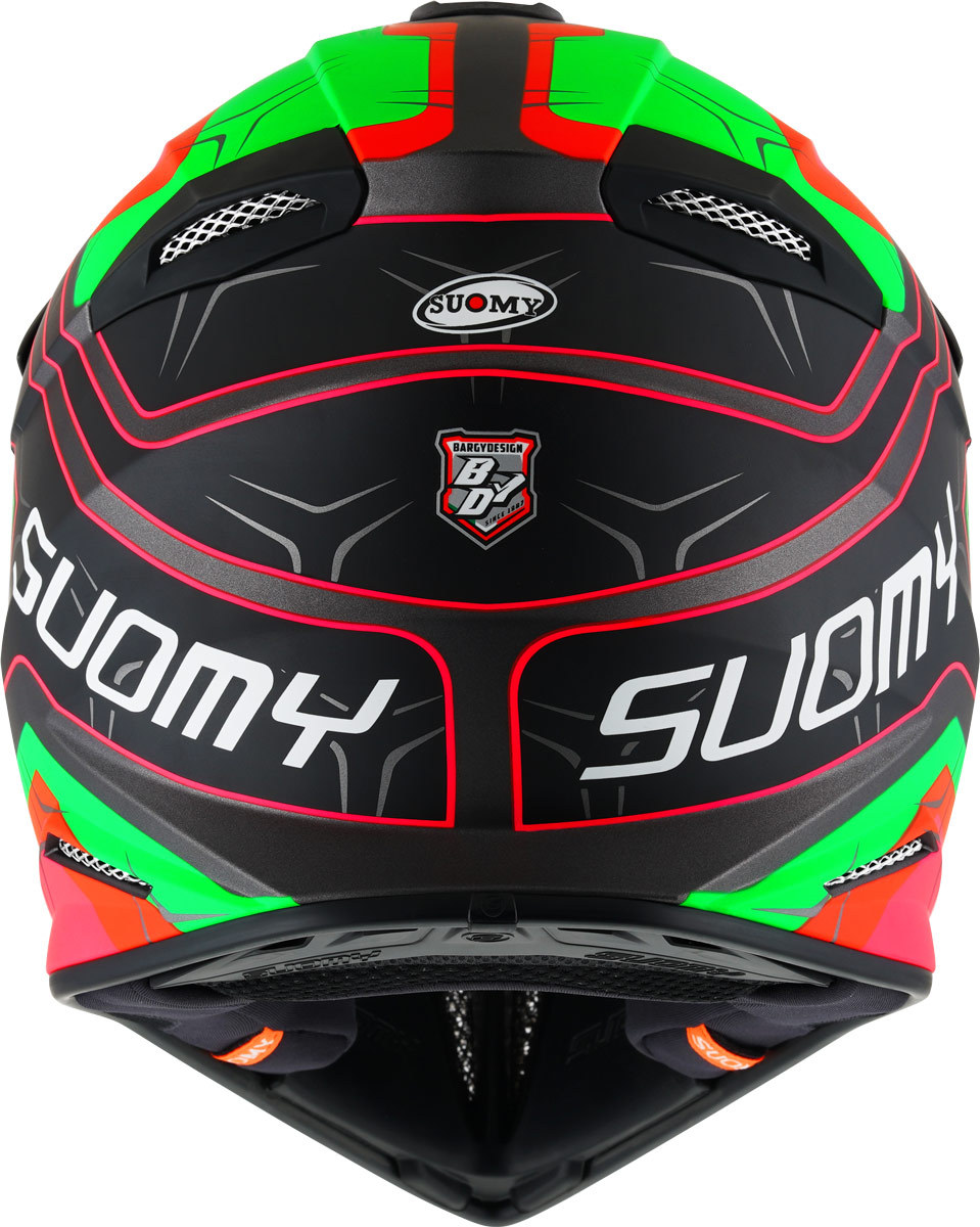 Side view of Suomy X-Wing Subatomic Motocross Helmet, black-green, Size XL for Men