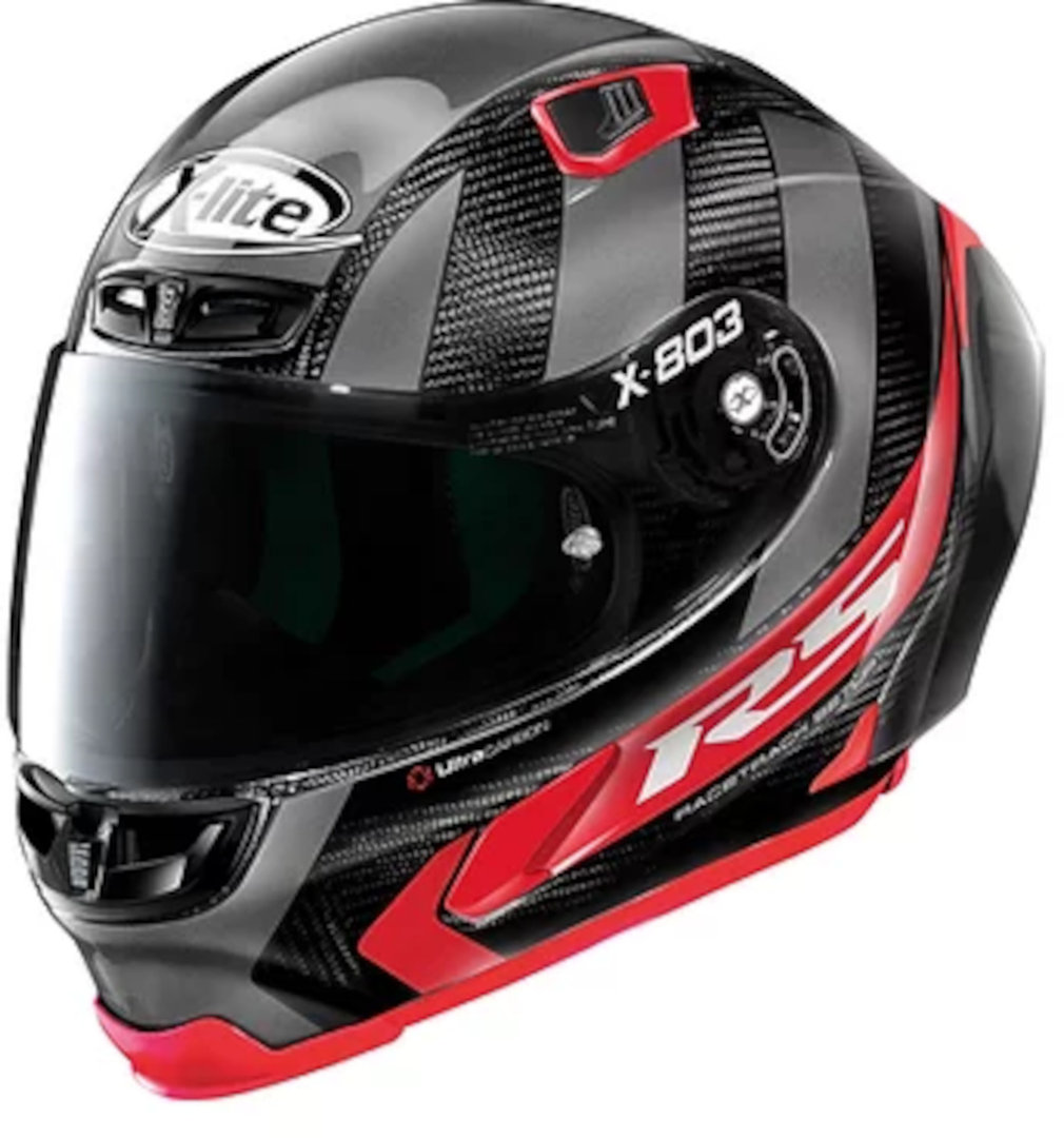 X-Lite X-803 RS Ultra Carbon Wheelie Helmet, black-grey-red, Size 2XS, black-grey-red, Size 2XS