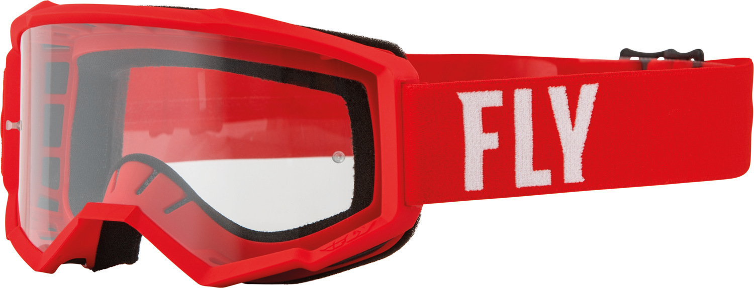 Fly Racing Focus Lunettes de motocross pour les jeunes, blanc-rouge