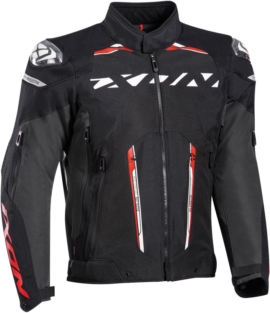 Ixon Blaster Motorcycle Textile Jacket, black-white-red, Size S, black-white-red, Size S