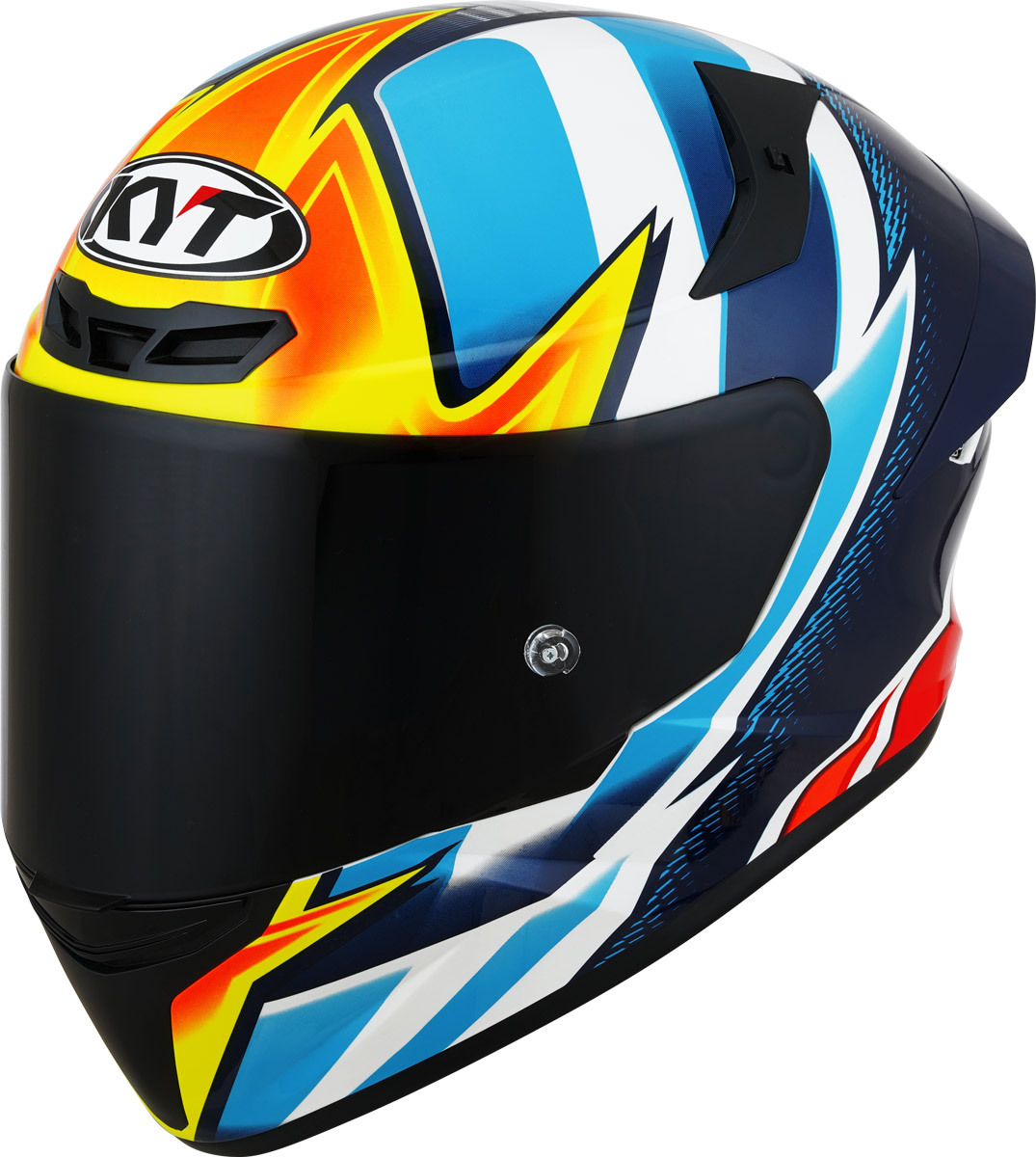 KYT TT-Course Tati Replica Casque, bleu-jaune, taille XL pour Hommes