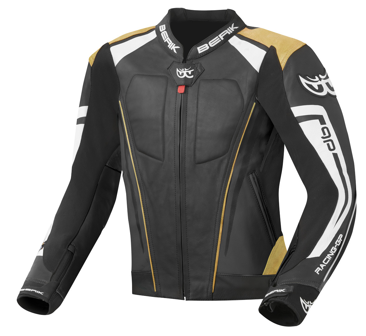 Berik Striper Evo Motorrad Lederjacke, schwarz-braun, Größe 52, schwarz-braun, Größe 52