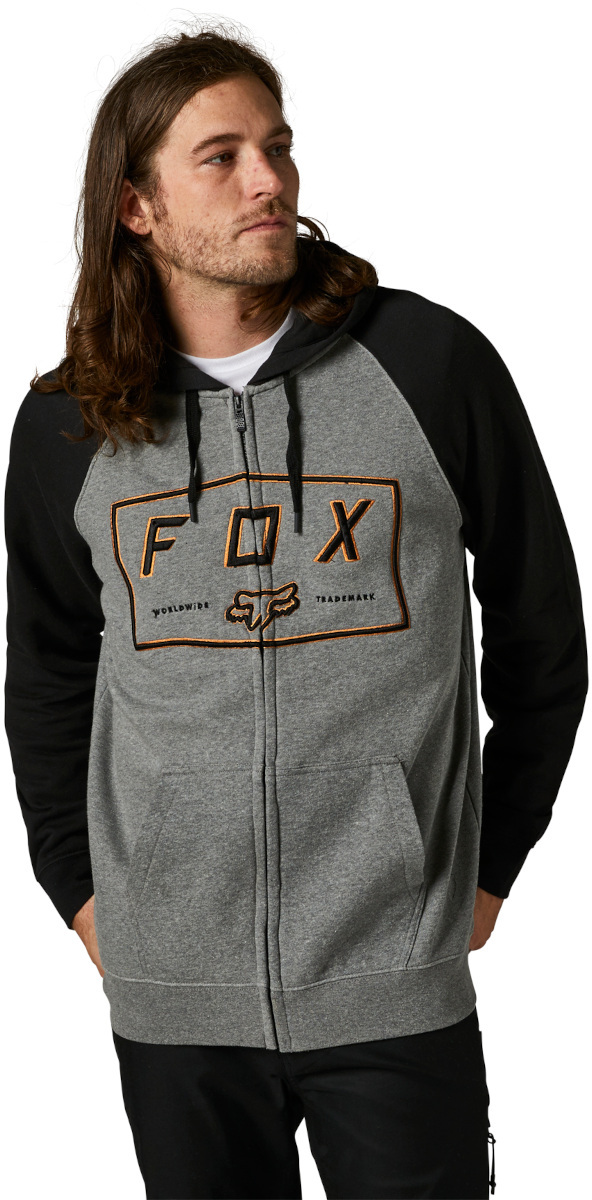 FOX Badger Zip Hoodie, black-grey, Size L, black-grey, Size L