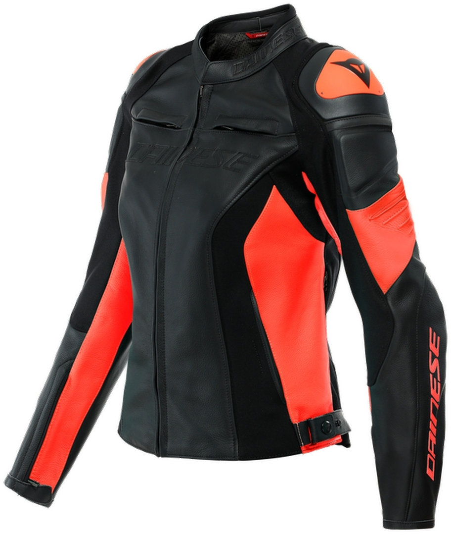 Dainese Racing 4 Дамы Мотоцикл Кожаная куртка Черный/Красный 54 
