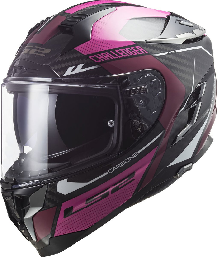 LS2 FF327 Challenger Thorn Carbon Helmet, black-pink, Size 2XS, black-pink, Size 2XS