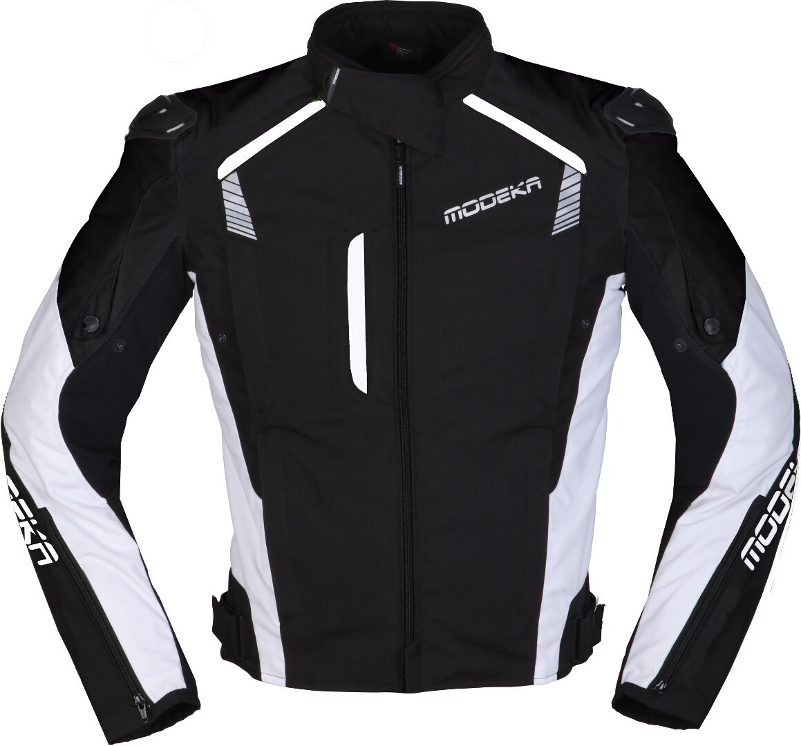 Modeka Lineos Motorcycle Textile Jacket, black-white, Size XS, black-white, Size XS