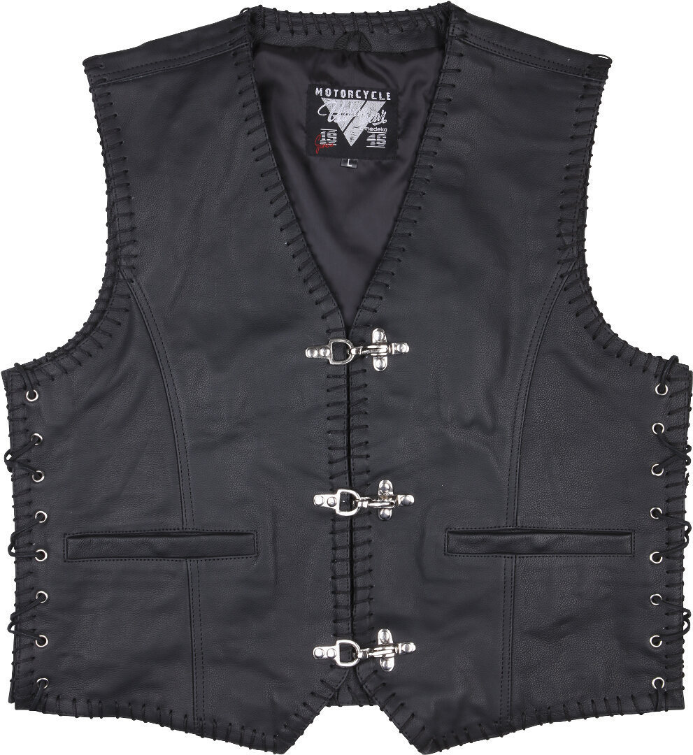 Modeka Badlands Motorcycle Leather Vest, black, Size M, black, Size M