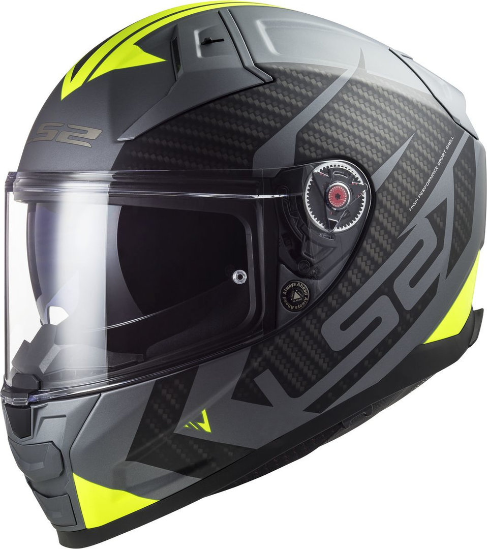 LS2 Vector II Splitter Helmet, grey-yellow, Size 2XS, grey-yellow, Size 2XS