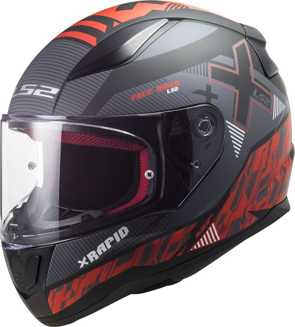 LS2 FF353 Rapid Xtreet Helmet, black-red, Size XS, black-red, Size XS