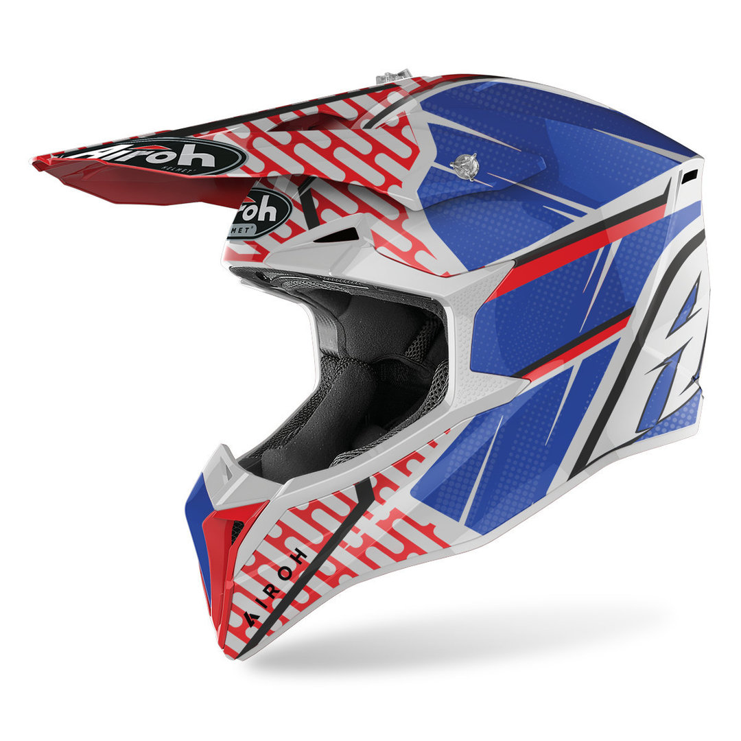 Airoh Wraap Idol Motocross Helmet, red-blue, Size L, red-blue, Size L