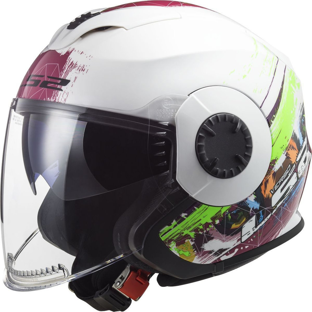 LS2 OF570 Verso Spring Jet Helmet, white-pink, Size 2XS, white-pink, Size 2XS