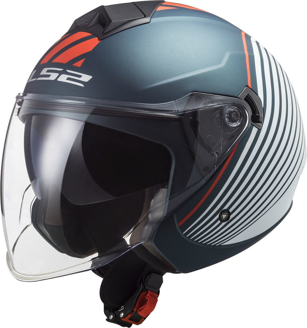 LS2 OF573 Twister Luna Jet Helmet, white-turquoise-blue, Size XS, white-turquoise-blue, Size XS