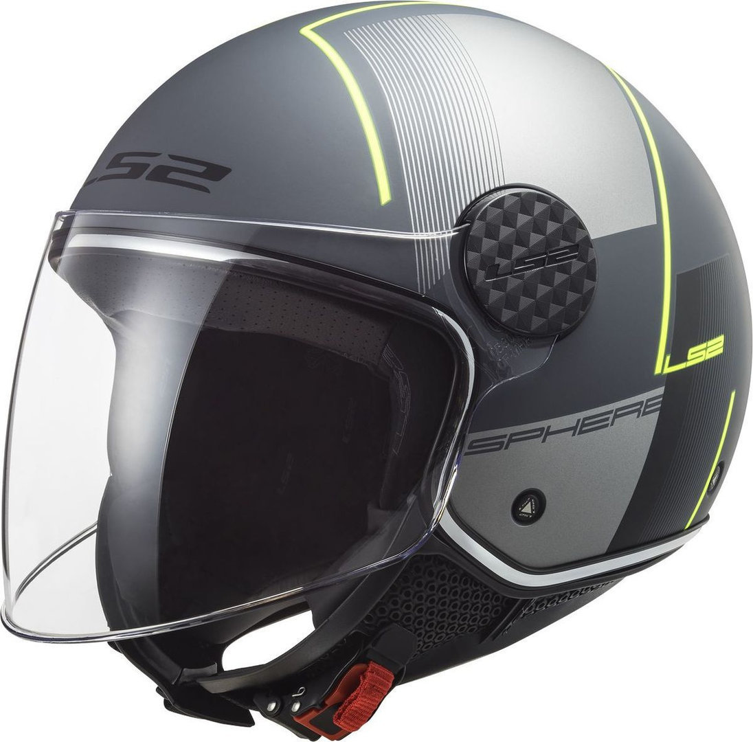 LS2 OF558 Sphere Lux Firm Jet Helmet, black-grey-silver, Size XS, black-grey-silver, Size XS