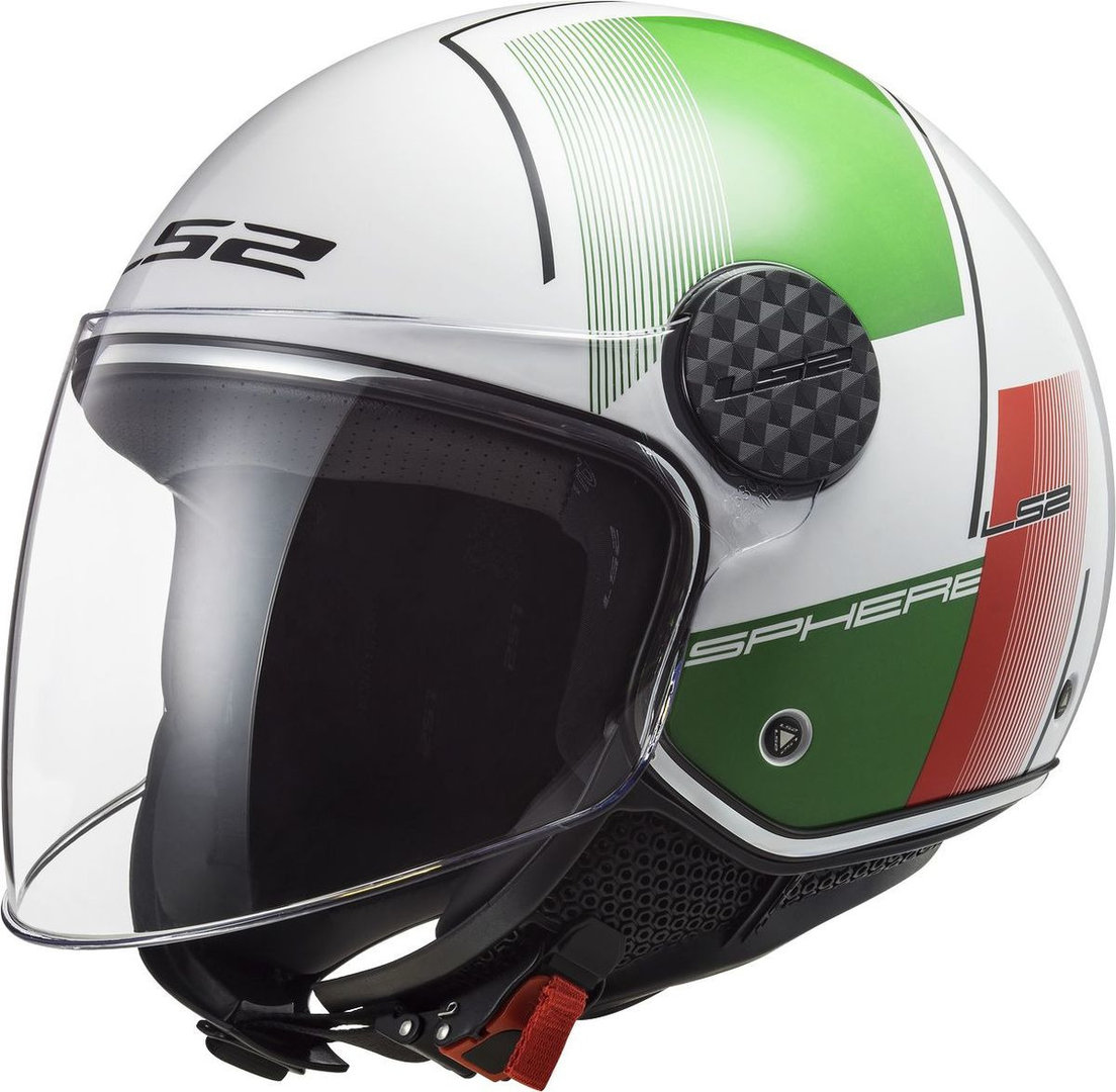 LS2 OF558 Sphere Lux Firm Jet Helmet, white-red-green, Size XS, white-red-green, Size XS