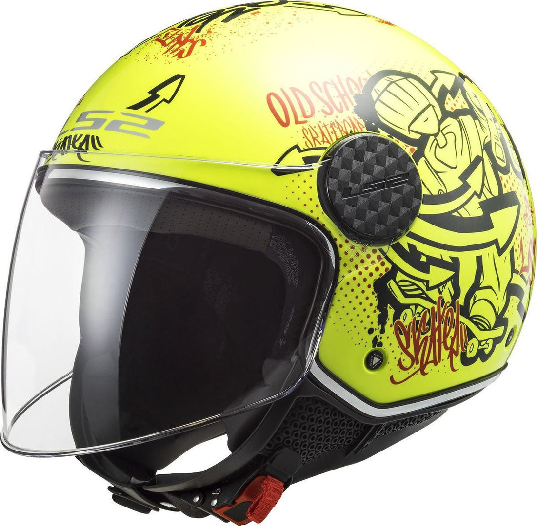 LS2 OF558 Sphere Lux Skater Jet Helmet, yellow, Size XS, yellow, Size XS