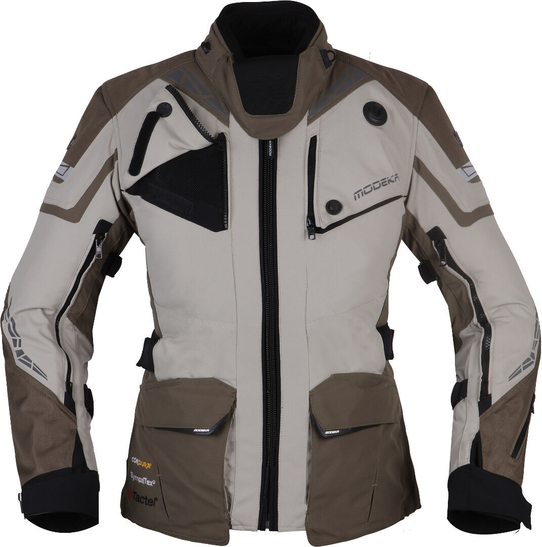 Modeka Panamericana 2 Women Motorcycle Textile Jacket, black-beige, Size 48, black-beige, Size 48 for Women