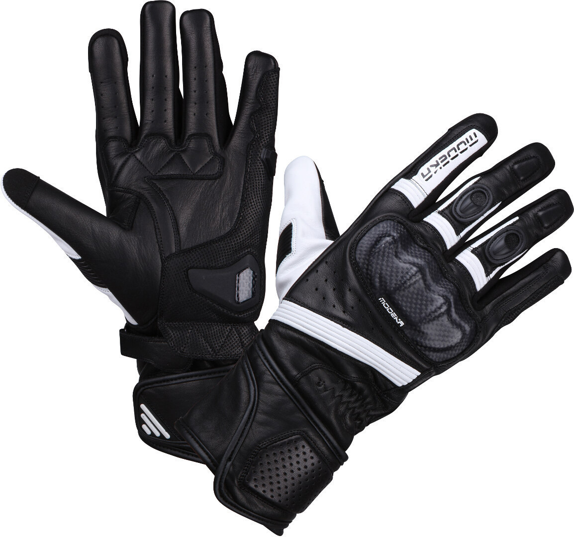 Modeka Miako Motorcycle Gloves, black-white, Size M L, black-white, Size M L