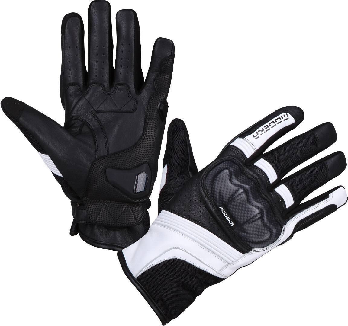 Modeka Miako Air Motorcycle Gloves, black-white, Size M L, black-white, Size M L
