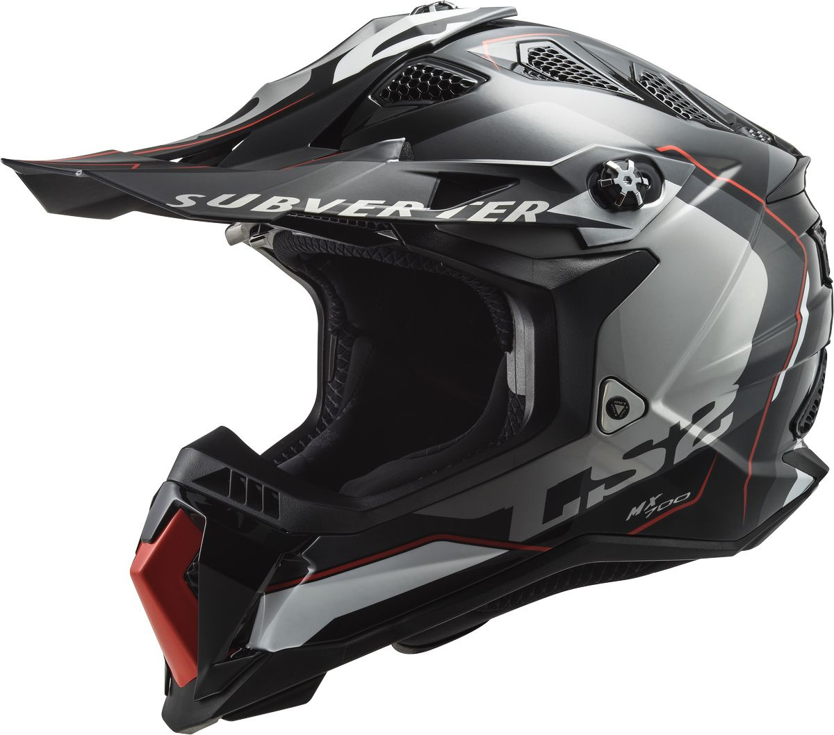 LS2 MX700 Subverter Evo Arched Motocross Helmet, black-silver, Size XS, black-silver, Size XS