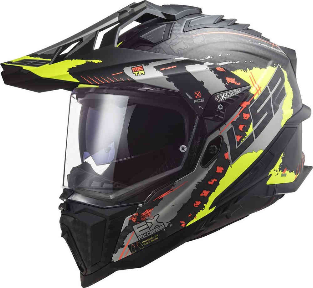 LS2 MX701 Explorer C Extend Carbon Шлем для мотокросса
