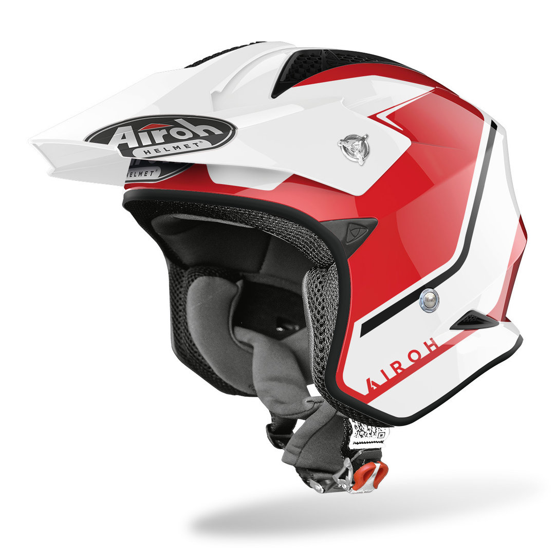 Airoh TRR S Keen Trial Jet Helm, wit-rood, afmeting XL