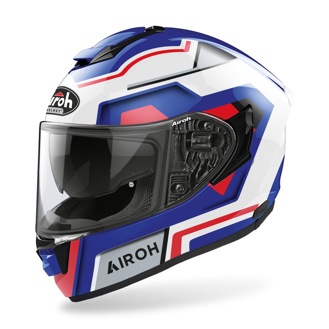 Airoh Men's White Red Blue St.501 Square Helmet, White-Red-Blue, Size 2XL For
