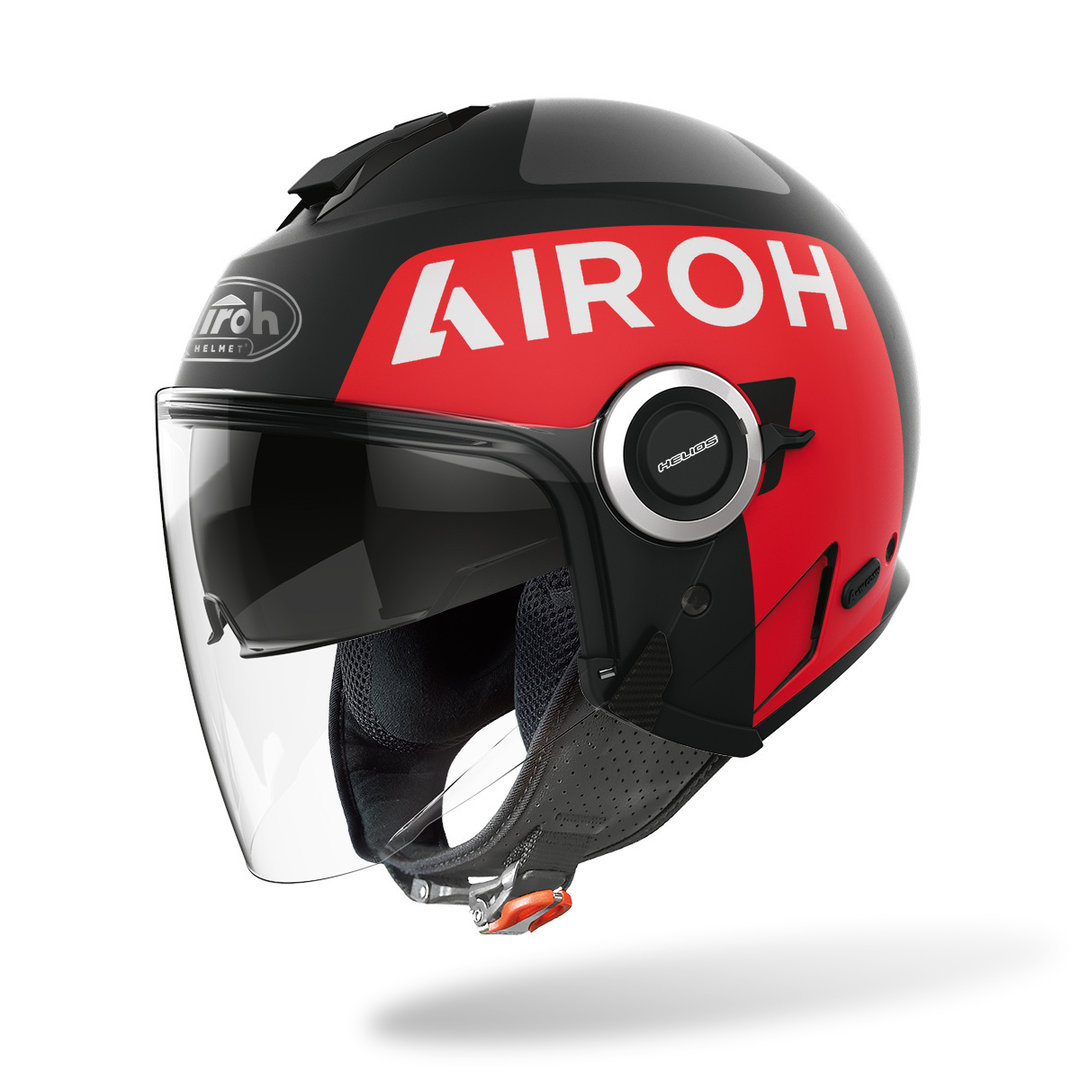 Airoh Helios Up Jet Helm, zwart-rood, afmeting S