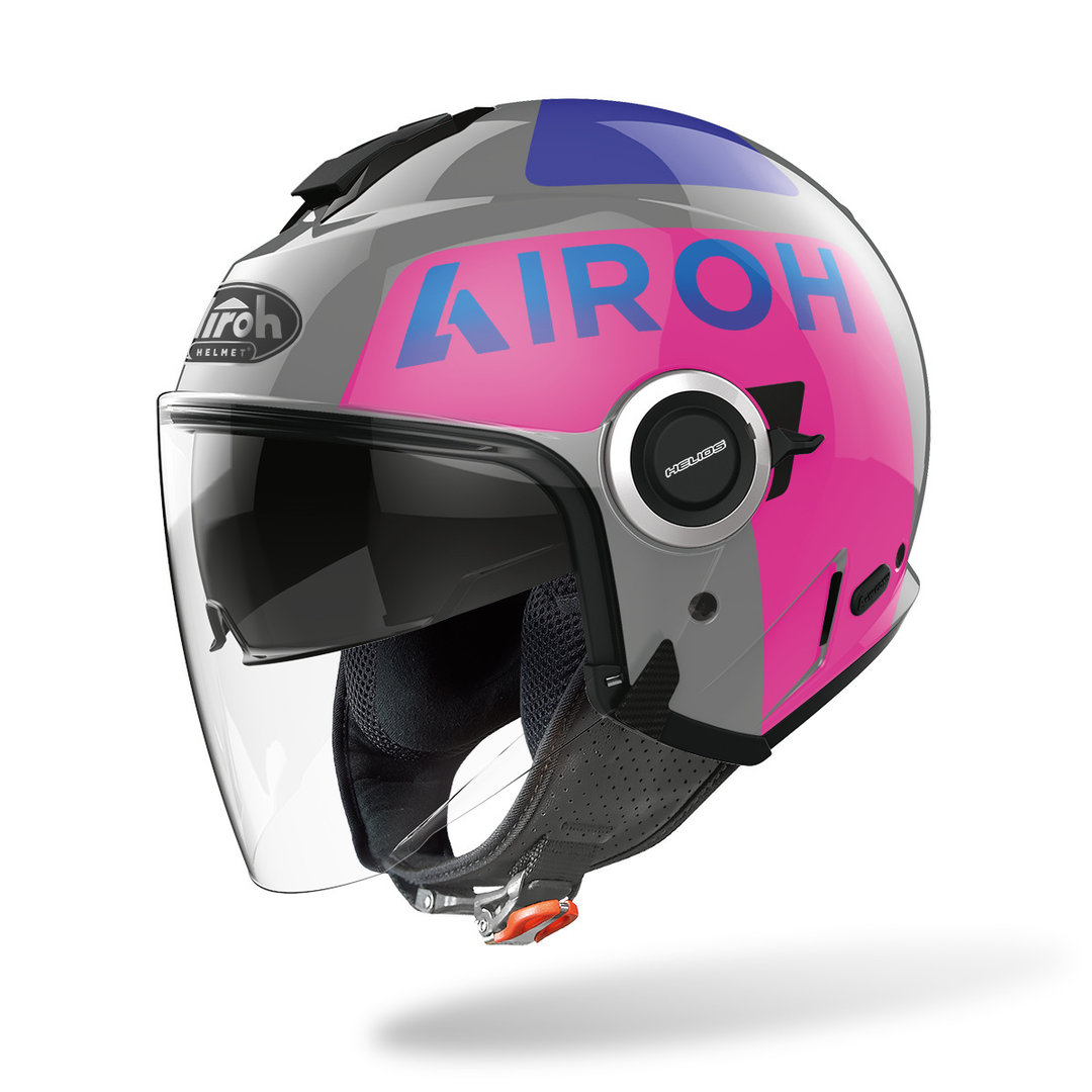 Airoh Helios Up Jet Helm, grijs-pink, afmeting S