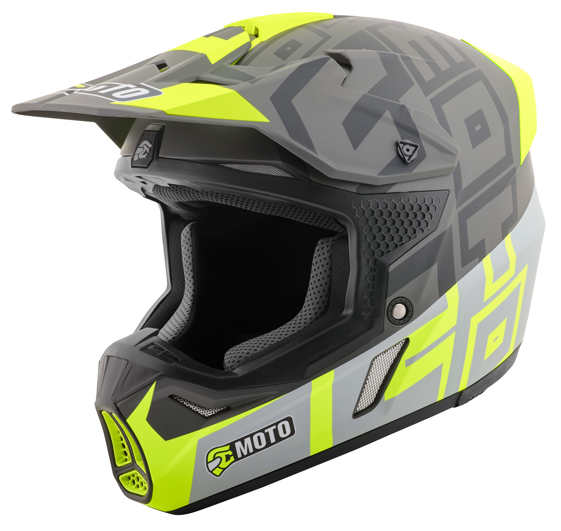 FC-Moto Merkur Flex Motocross Helmet, black-yellow, Size XS, black-yellow, Size XS