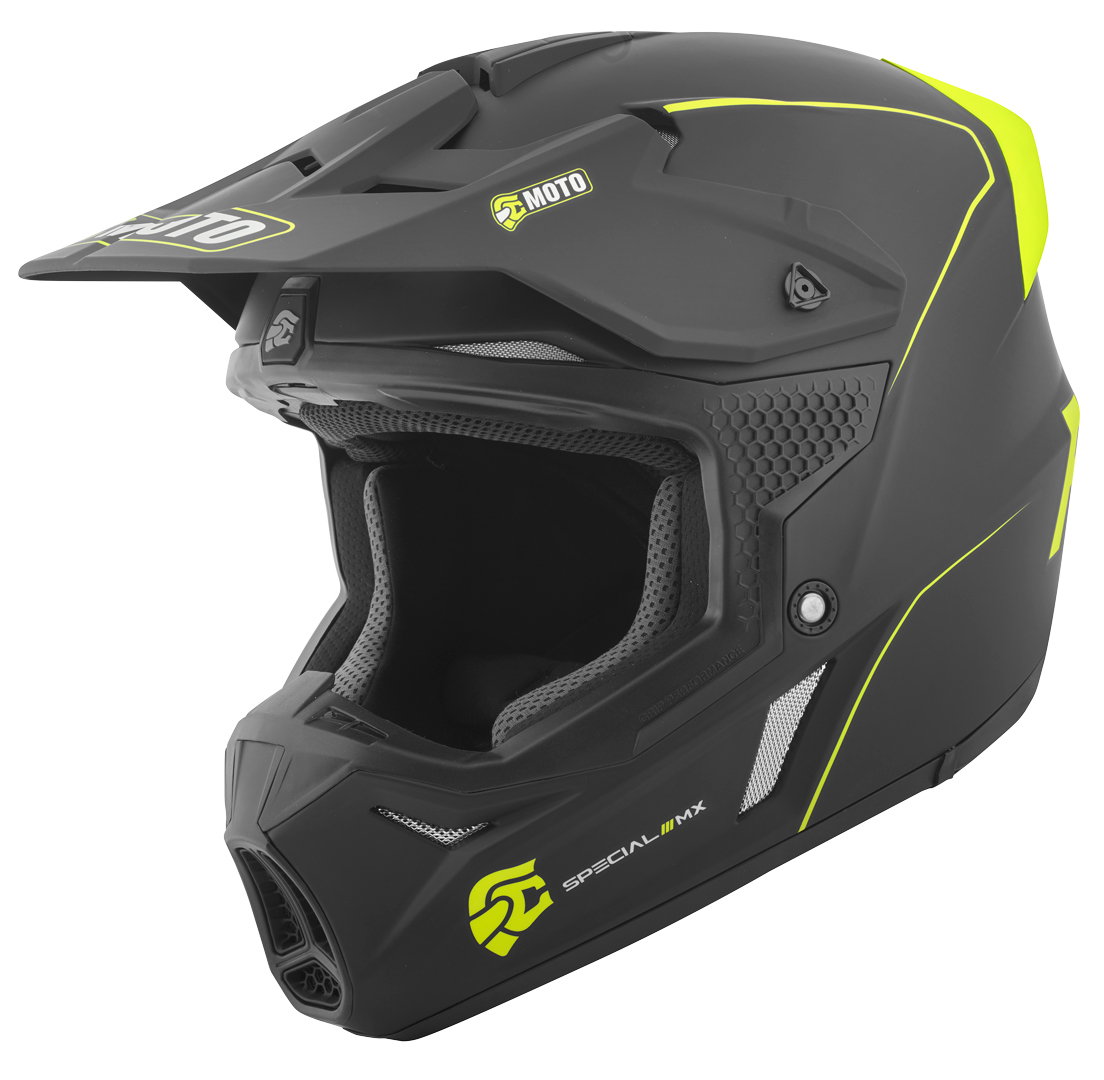 FC-Moto Merkur Straight Шлем для мотокросса Черный/Желтый XXL 