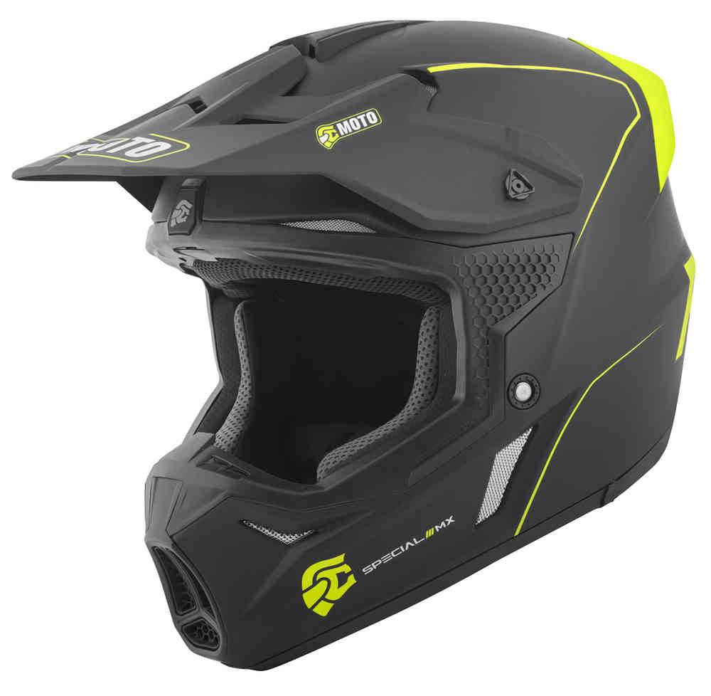 FC-Moto Merkur Straight Шлем для мотокросса Черный/Желтый XS 