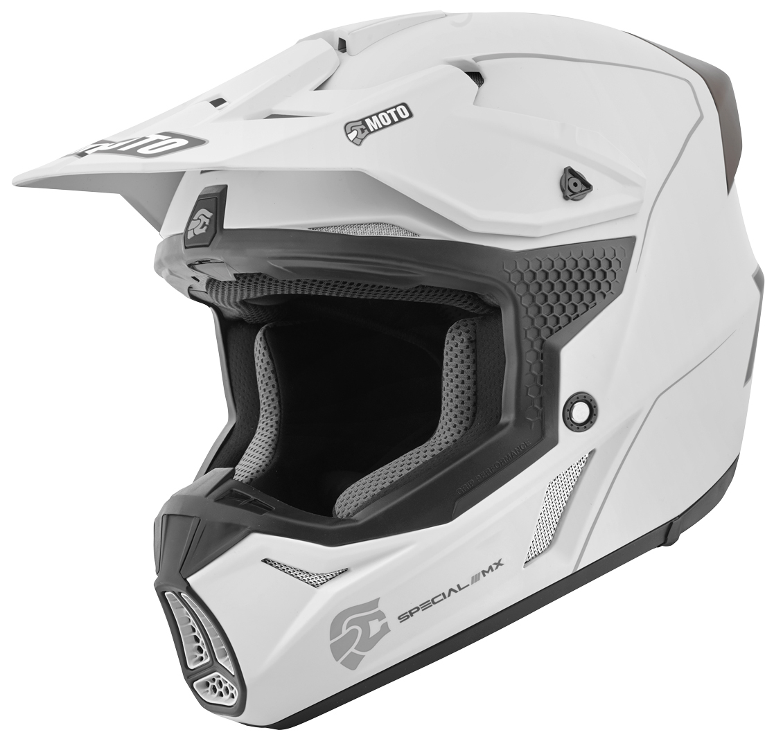 FC-Moto Merkur Straight Motocross Helmet, grey-white, Size XS, grey-white, Size XS