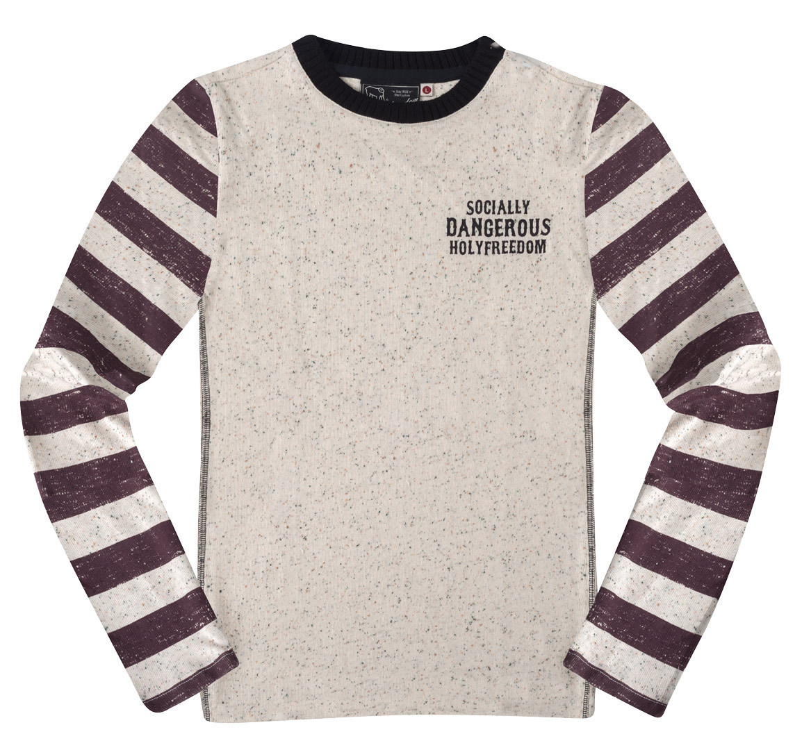 HolyFreedom Dangerous Langarmshirt, schwarz-rot-beige, Größe S für Männer