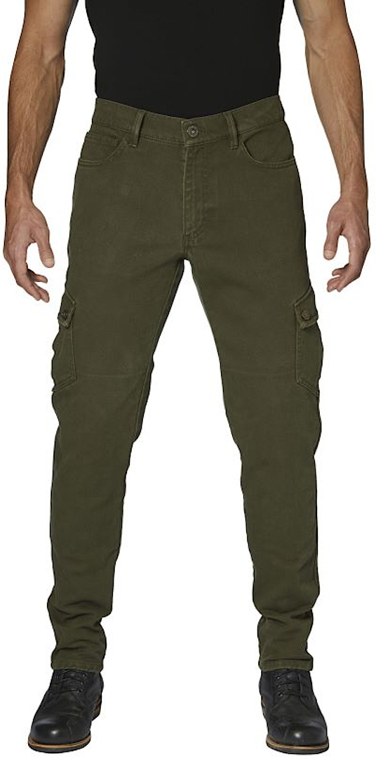 Image of Rokker Cargo Slim Pantaloni tessili moto, verde, dimensione 27