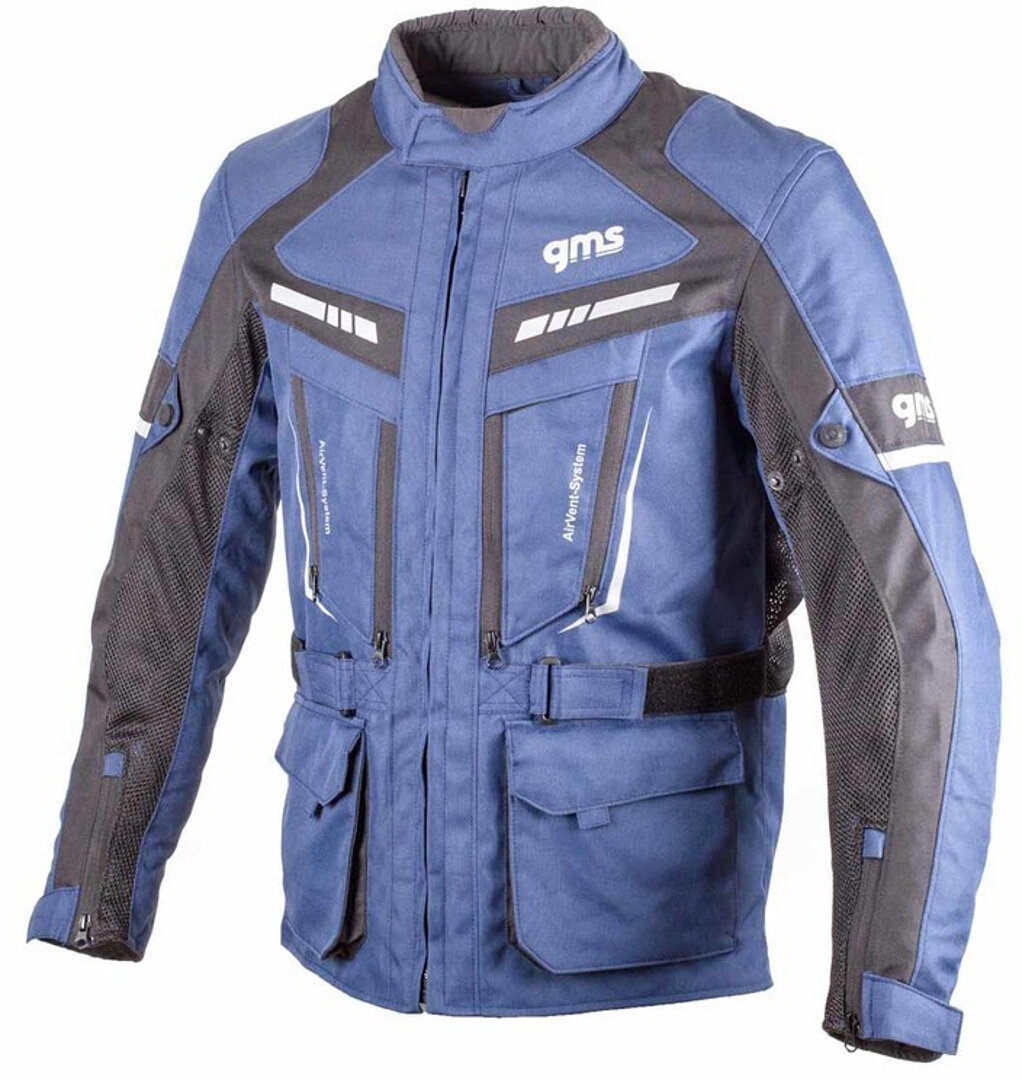 GMS Track Light Motorcycle Textile Jacket, black-blue, Size XS, black-blue, Size XS