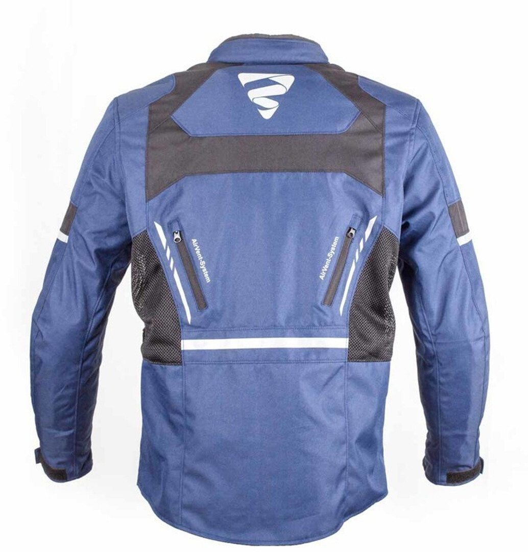 Side view of GMS Track Light Motorcycle Textile Jacket, black-blue, Size 2XL for Men