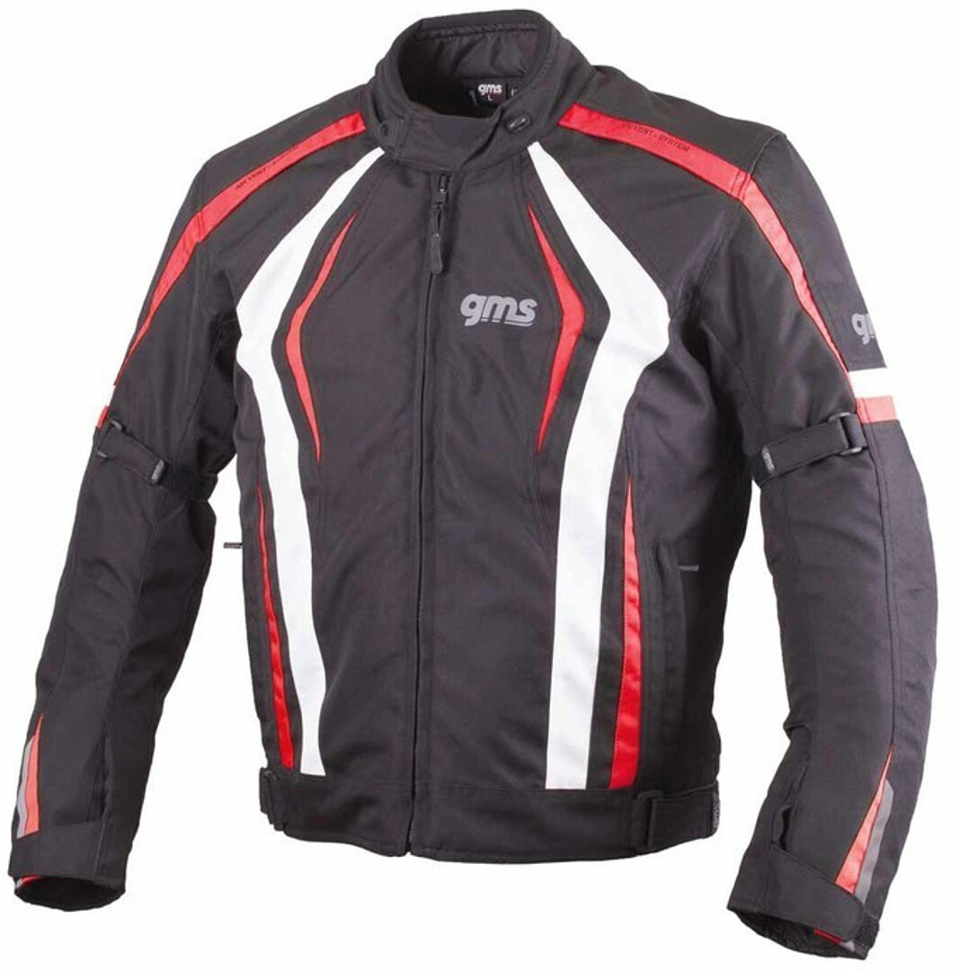 GMS Pace Motorcycle Textile Jacket, black-white-red, Size XS, black-white-red, Size XS