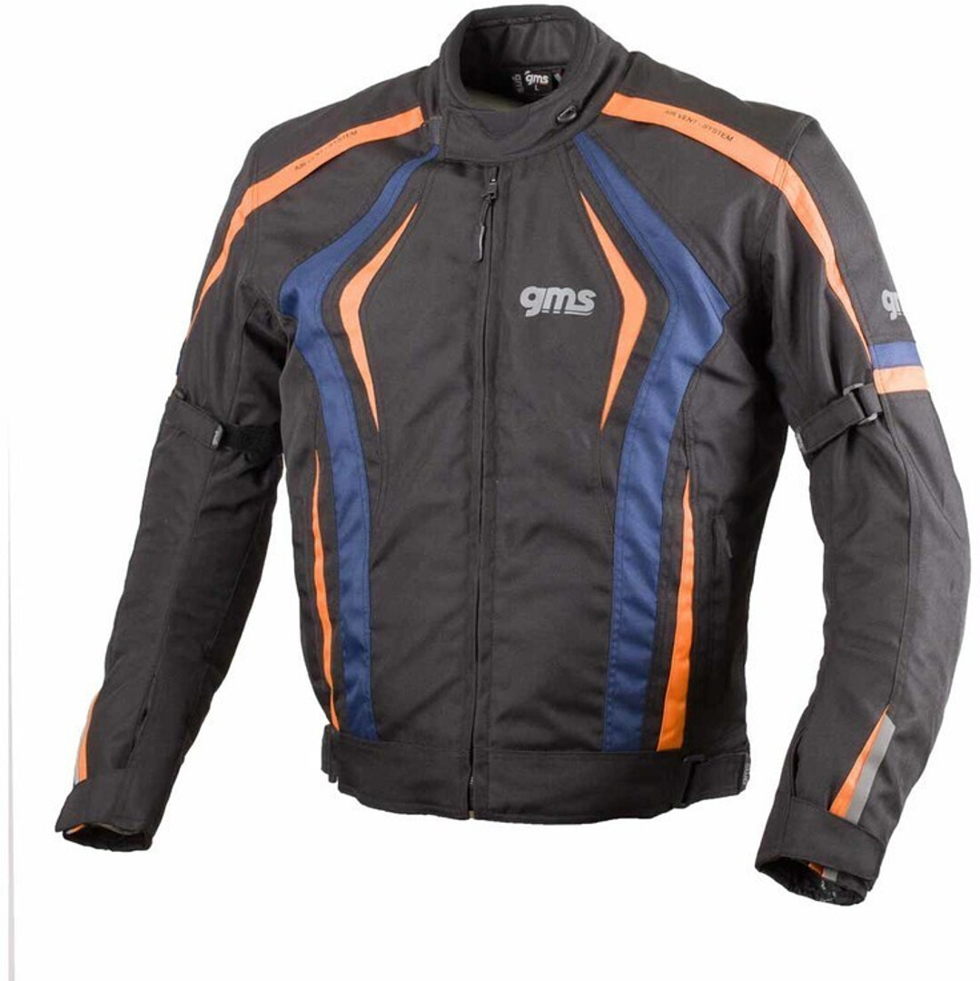 GMS Pace Motorcycle Textile Jacket, black-blue-orange, Size XS, black-blue-orange, Size XS