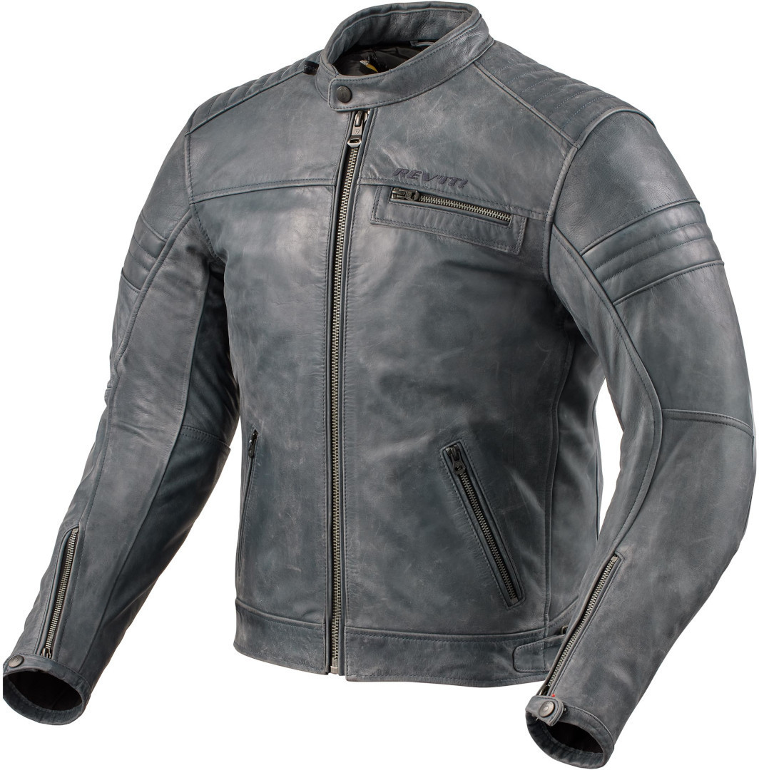 Revit Restless Motorfiets lederen jas, blauw, afmeting 58