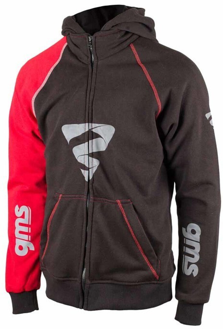 GMS Fox Motorcycle Hoodie, black-red, Size XS, black-red, Size XS