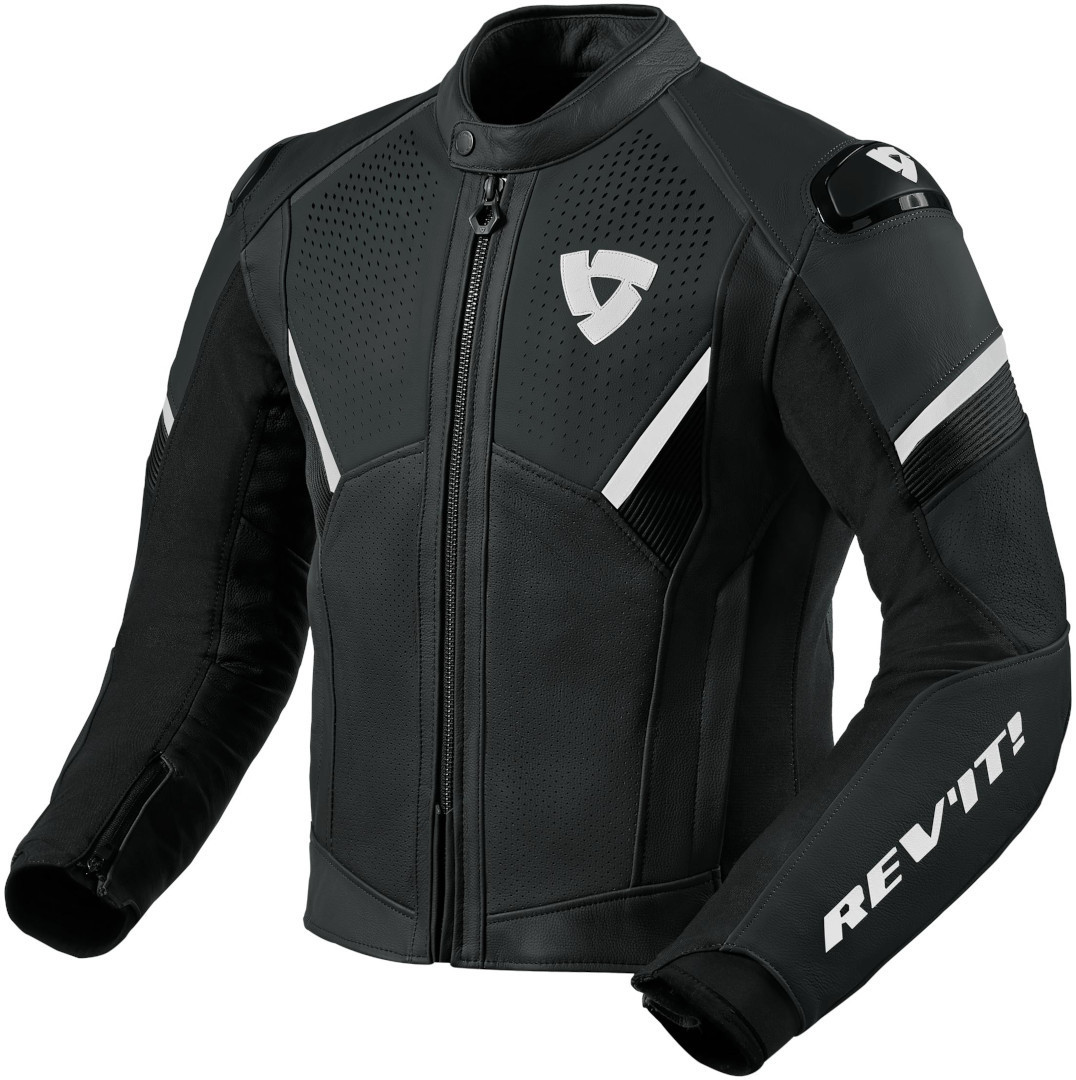Revit Matador Motorcykel Läderjacka, svart-vit, storlek 58
